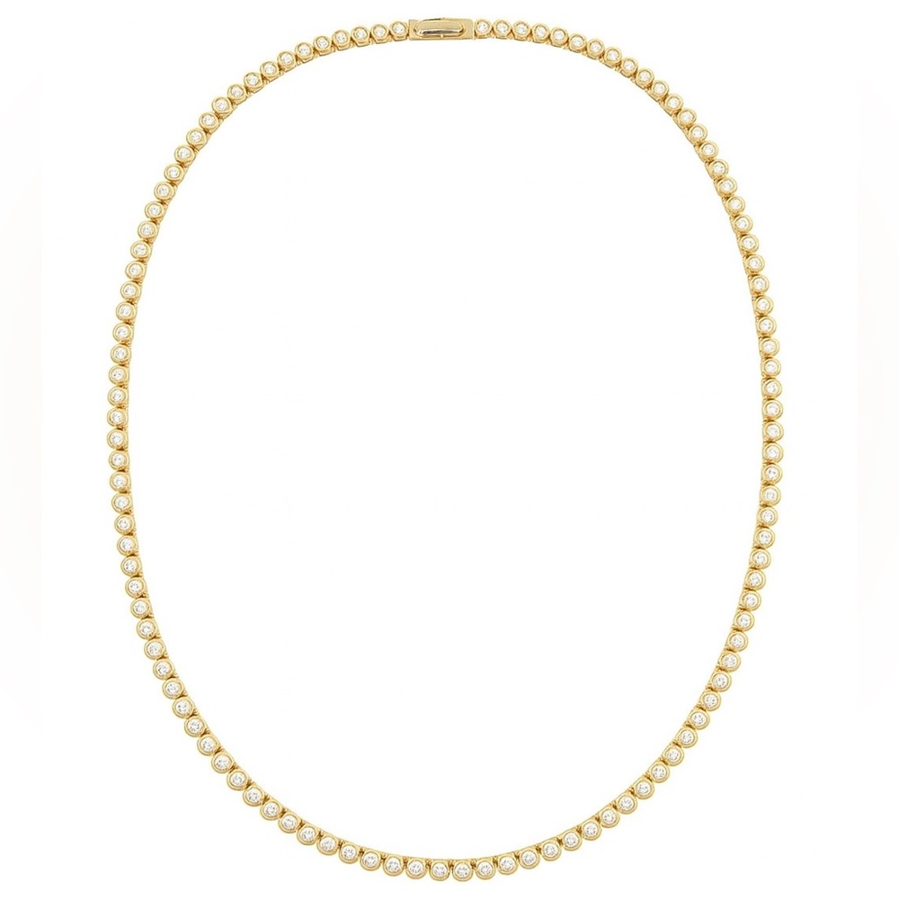 ✨NEW 18k gold plated Round Tennis Necklace – Tarnish Resistant ✨ - Picture 9 of 10
